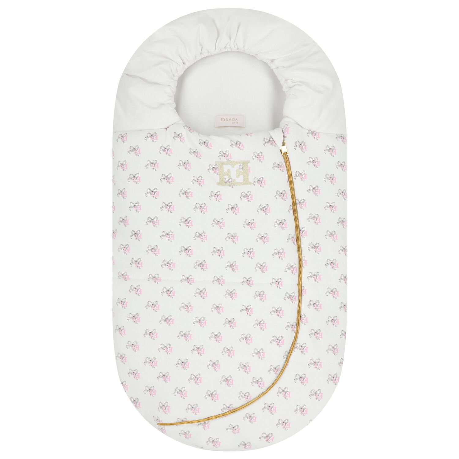 مدس للبنات بالشعار بفيونكه باللون الابيض , 1, hi-res