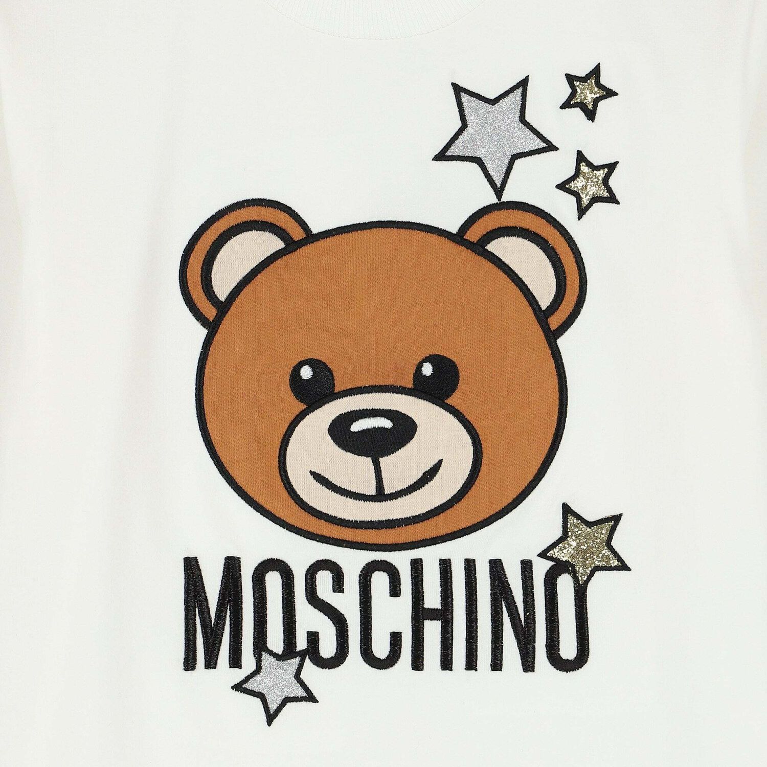 Girls Ivory Long Sleeved Logo Top, 1, hi-res