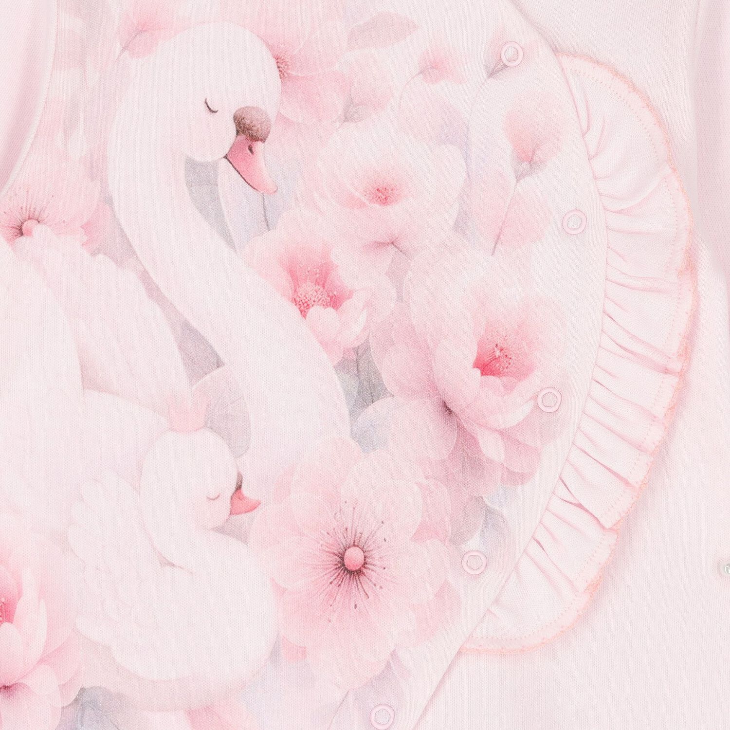 Baby Girls Pink Swan Babygrow Set, 1, hi-res image number null