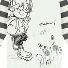 Girls White Sweatshirt Dress, 1, hi-res