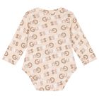 Baby Girls Ivory & Beige Cotton Bodysuit & Pants Gift Set, 1, hi-res