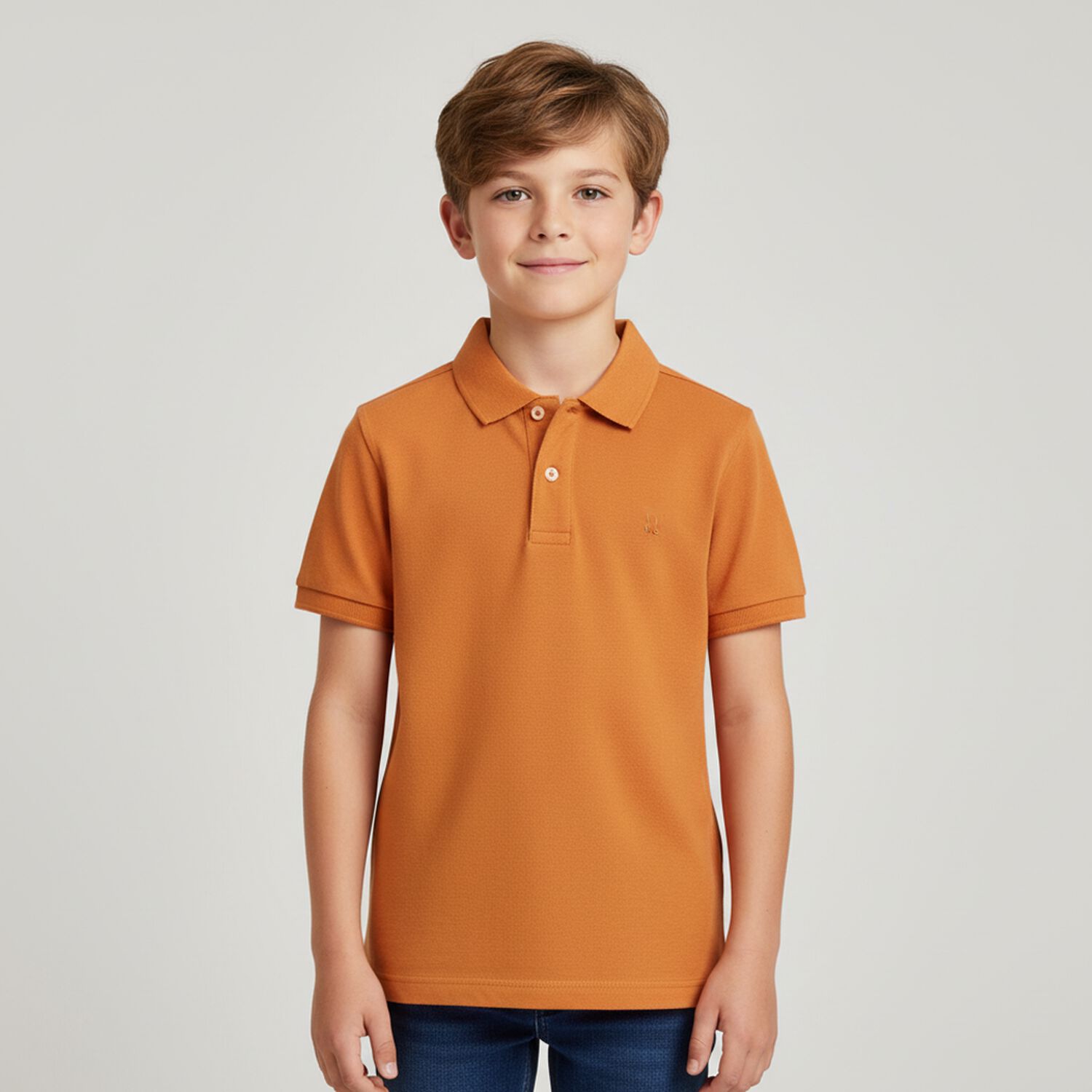 Boys Beige Logo Polo Shirt, 1, hi-res image number null