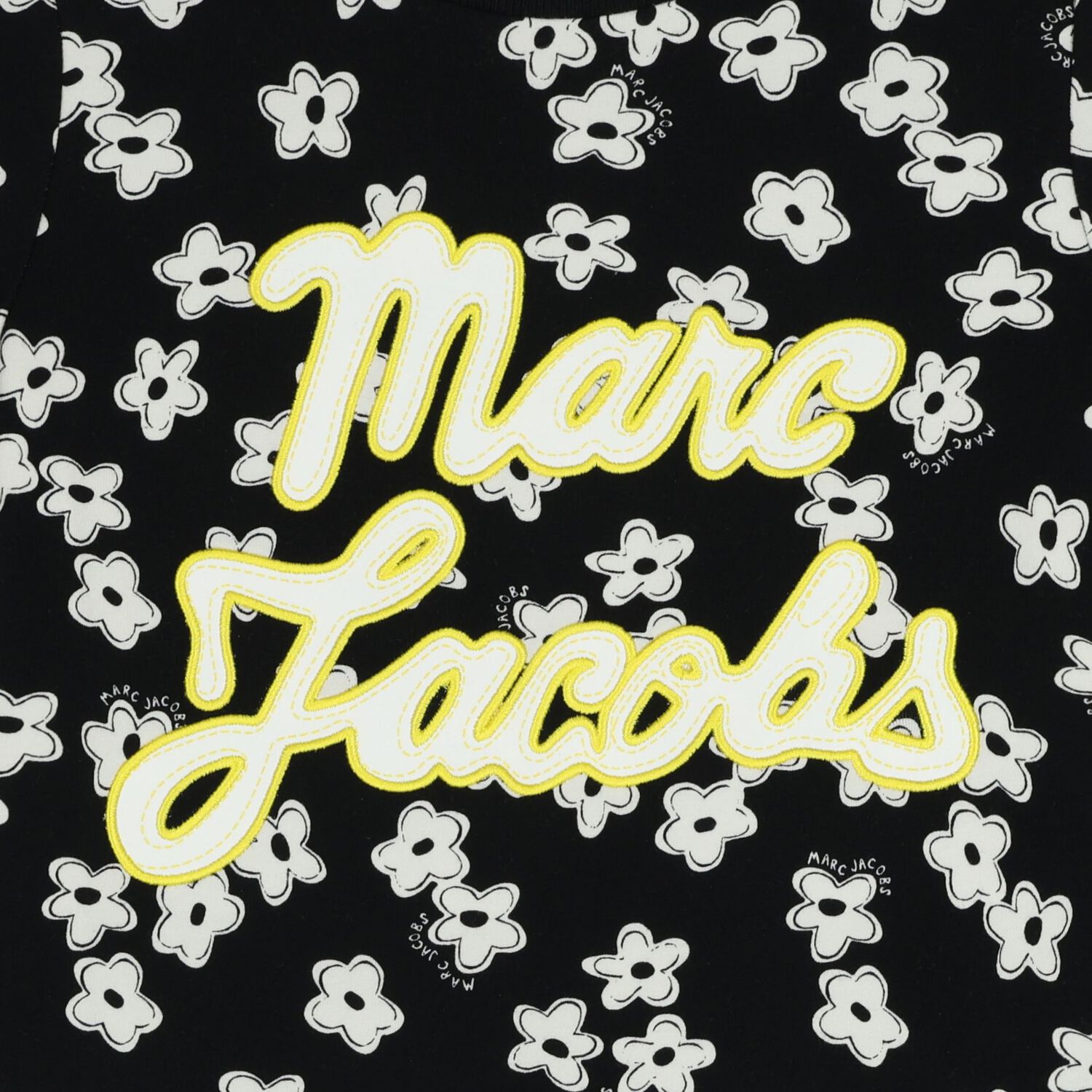 Girls Black Logo Flower Dress, 1, hi-res