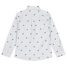 Boys Blue Logo Striped Shirt, 1, hi-res