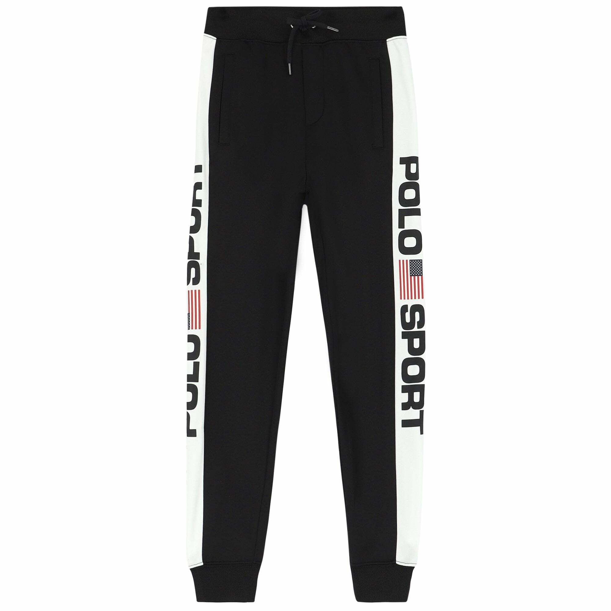 Ralph Lauren Older Boys Black White Logo Joggers Junior Couture UAE