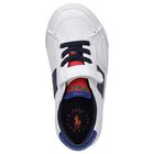 Younger Boys White Logo Trainers, 1, hi-res