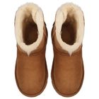 Girls Chestnut Brown Mini Bailey Bow II Suede Boots, 2, hi-res