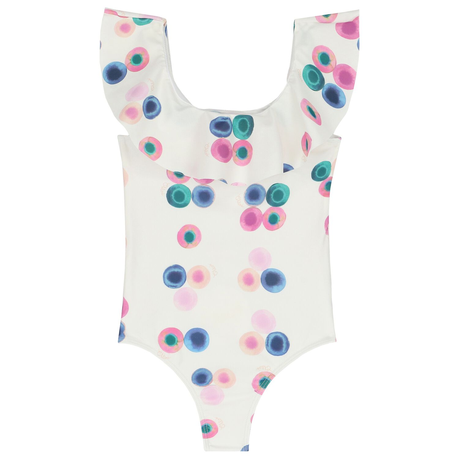 مايوه بنات مكشكش باللون الأبيض, 1, hi-res