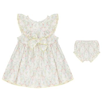 Baby Girls Ivory Floral Dress Set