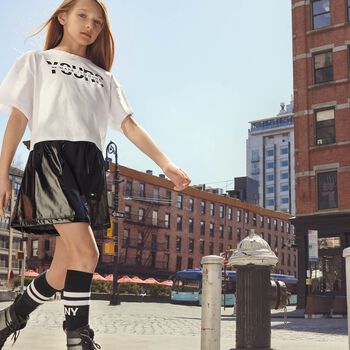 Girls Black Logo Skirt