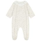 Baby Girls Ivory & Beige Babygrow, 1, hi-res