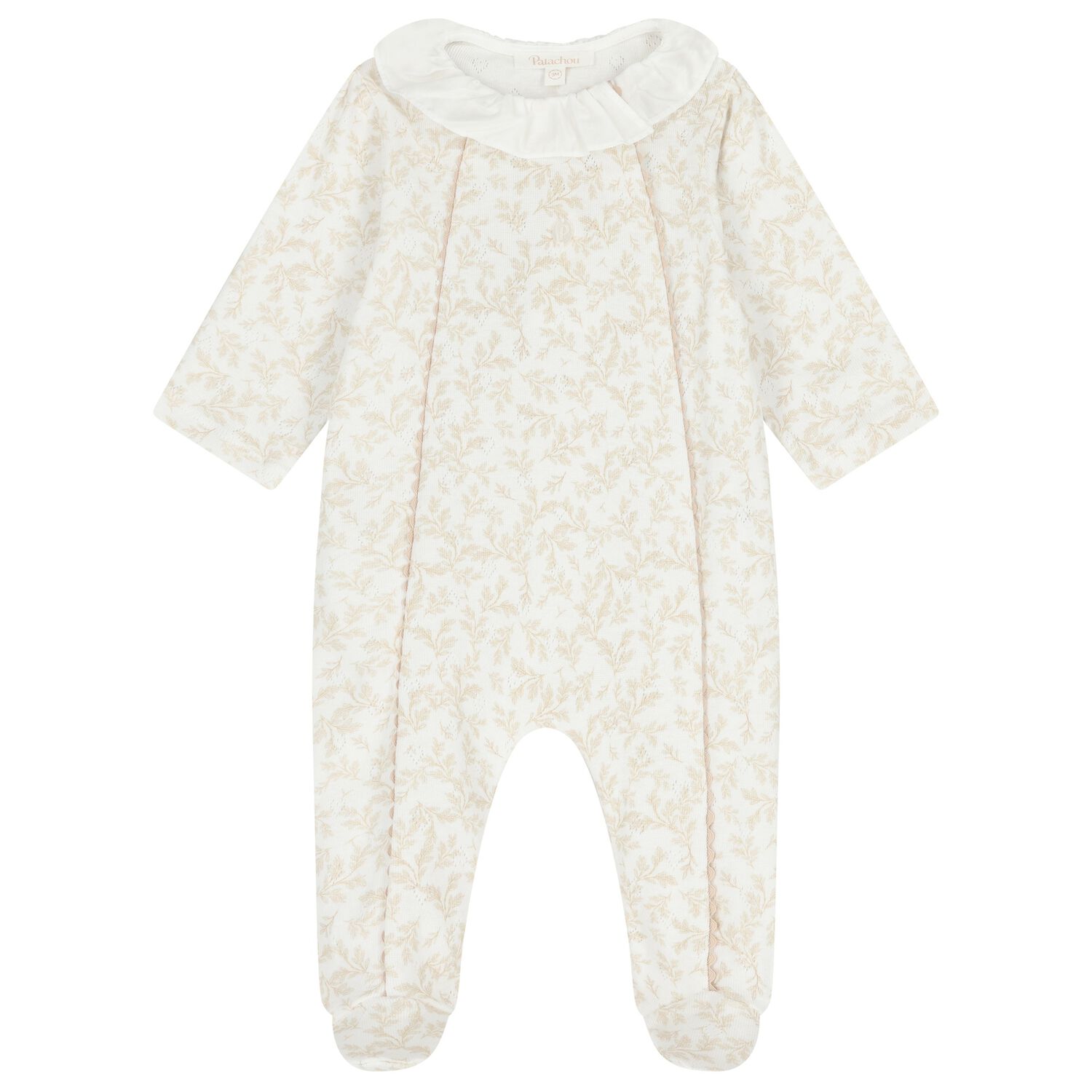 Baby Girls Ivory & Beige Babygrow, 1, hi-res