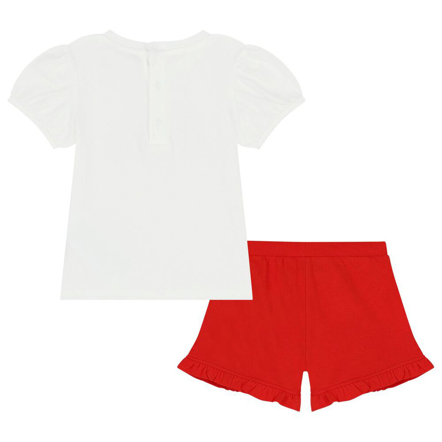 Younger Girls White Logo Shorts Set, 2, hi-res