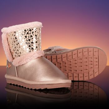 Girls Pink Faux Leather Boots