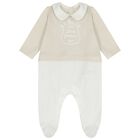 White & Beige Logo Babygrow Gift Set, 1, hi-res
