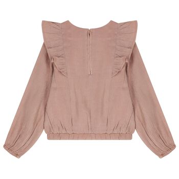 بلوزه ورديه مكشكشه للبنات باللون الوردى 