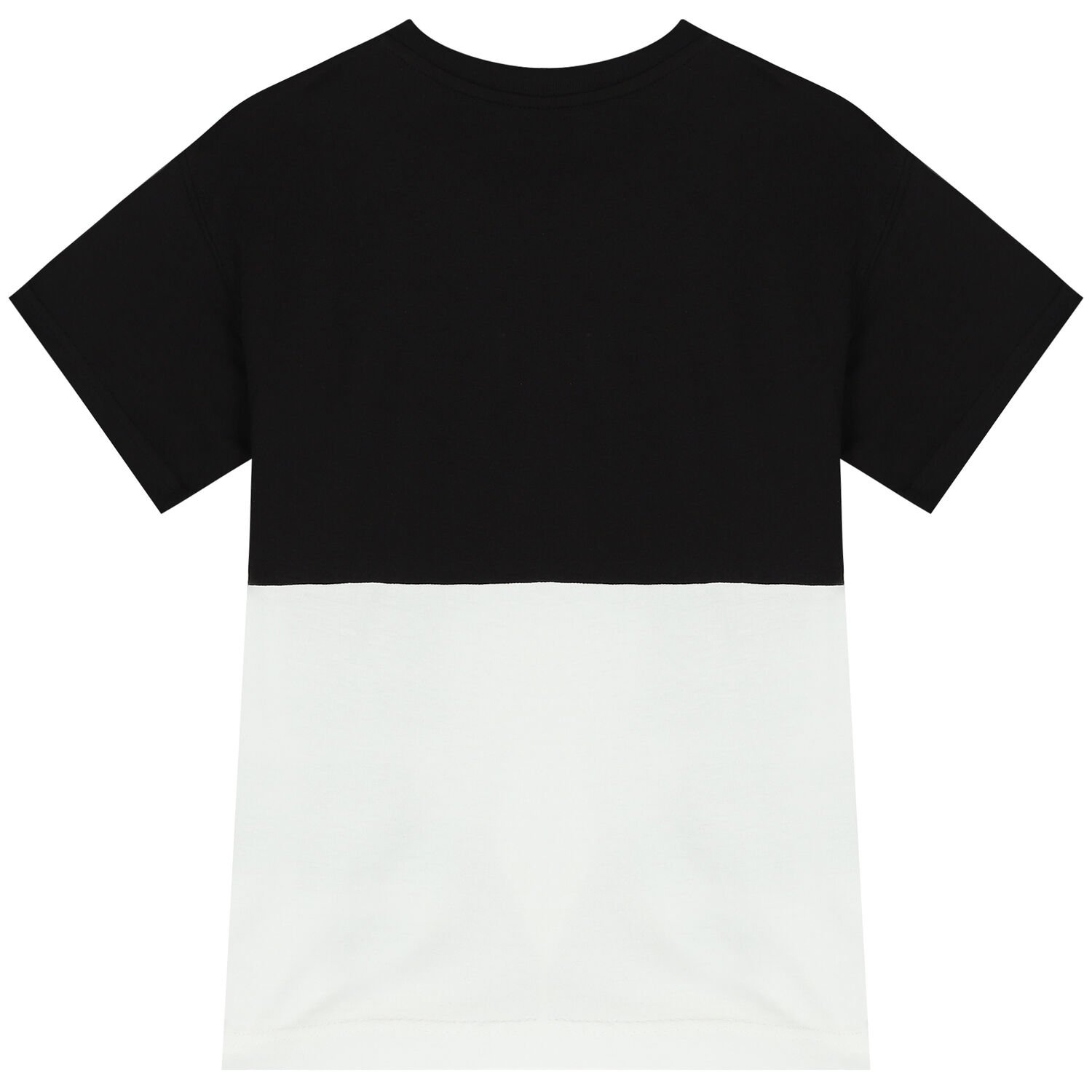 تيشيرت أولاد بالشعار باللون الابيض والاسود, 1, hi-res