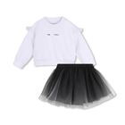 Girls White & Black Tulle Skirt, 1, hi-res