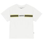 Boys White Logo T-Shirt, 1, hi-res