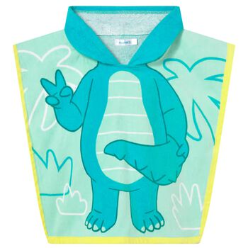 Baby Boys Turquoise Crocodile Hooded Towel