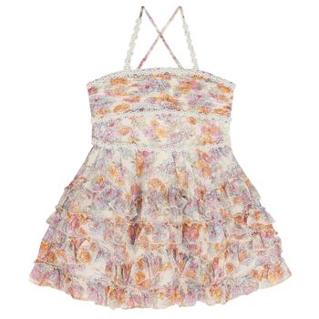 Girls Ivory Floral Dress