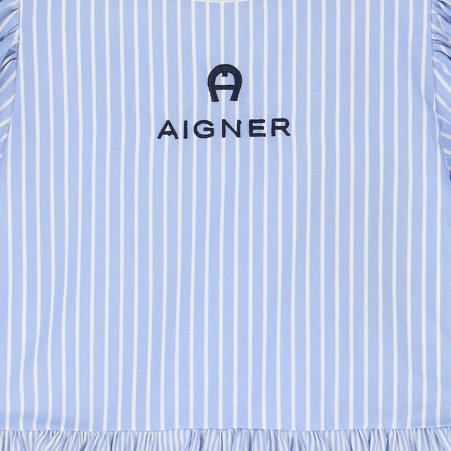 فستان عيد بالشعار مخطط باللون الأزرق والأبيض, 1, hi-res