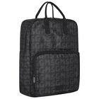 Girls Black Logo Backpack, 1, hi-res