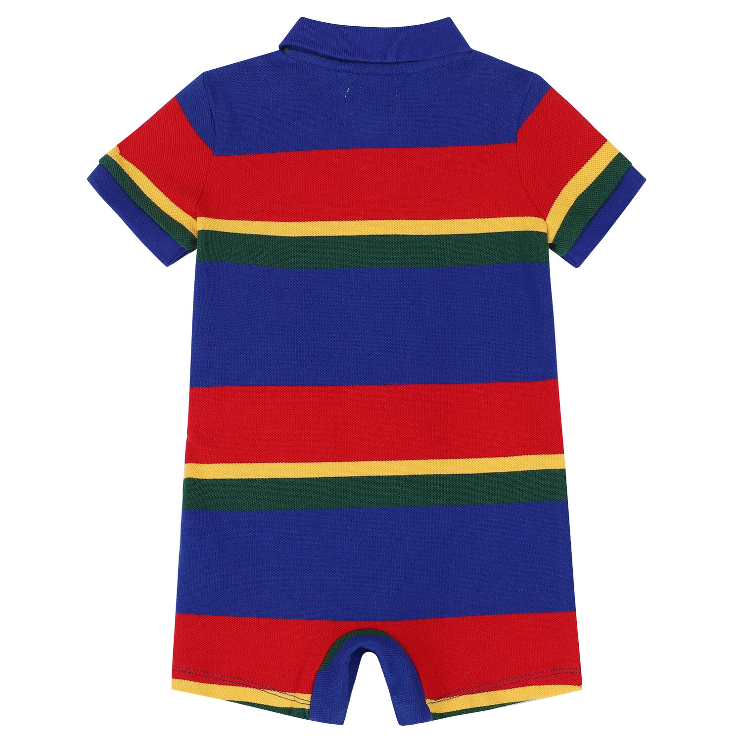 Baby Boys Multi-Colored Striped Logo Romper, 1, hi-res