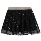 Girls Black Dots Tulle Skirt, 1, hi-res