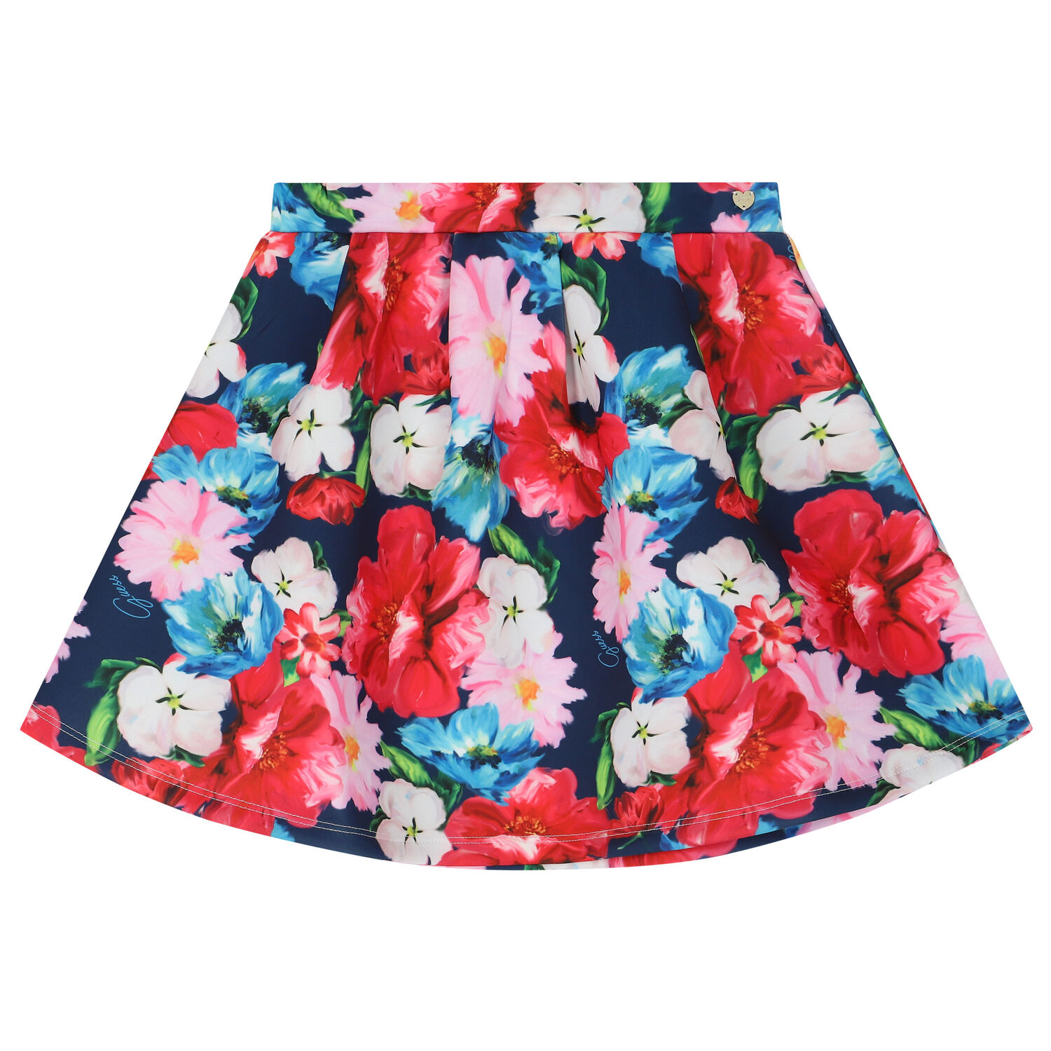 Girls Multi-Coloured Floral Skirt, 1, hi-res