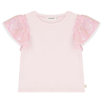 Girls Pink Embellished T-Shirt