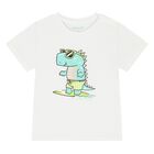 Younger Boys White & Aqua Dinosaur Swim Shorts Set, 2, hi-res