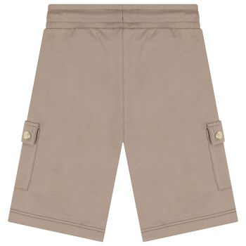 Boys Beige Logo Shorts