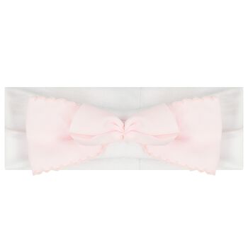 رابطة راس بنات باللون الأبيض و الوردي 