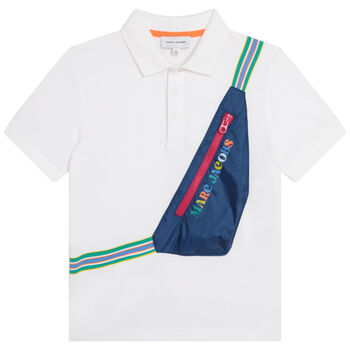 Boys White Crossbody Bag Polo Shirt