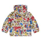 Younger Boys White Logo Padded Puffer Jacket, 1, hi-res