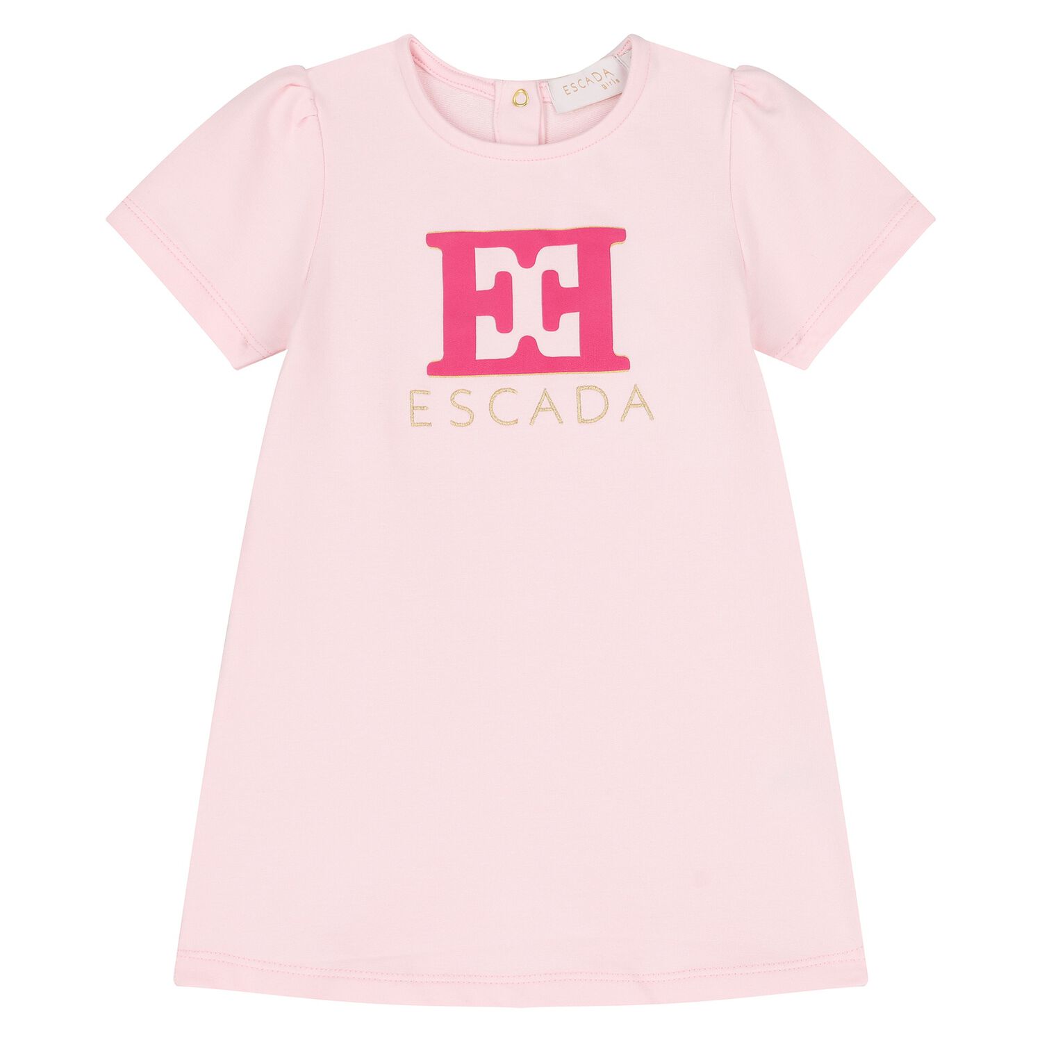 Younger Girls Pink Logo Dress, 1, hi-res