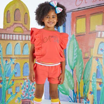 Girls Coral Logo Shorts Set