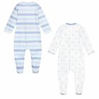 Baby Boys White & Blue Babygrow Sets White & Blue Babygrow Set, 3, hi-res
