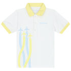 Boys White & Yellow Polo Short Set, 1, hi-res