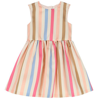 Girls Multi-Colored Striped Dress