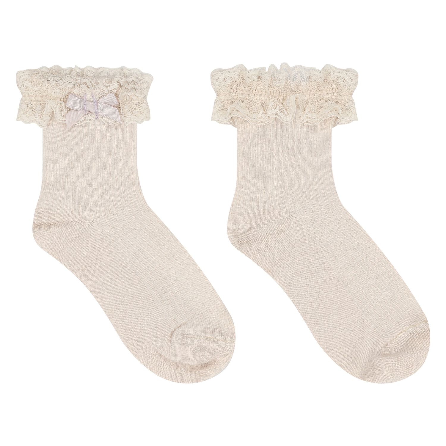 Baby Girls Beige Lace Socks, 5, hi-res image number null