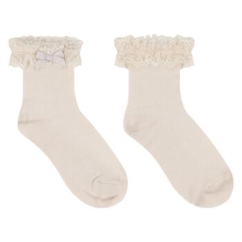 Baby Girls Beige Lace Socks