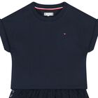 فستان بنات بطبعة الزهور باللون الكحلي, 1, hi-res