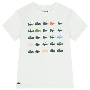 تيشيرت للأولاد بالشعار باللون الابيض