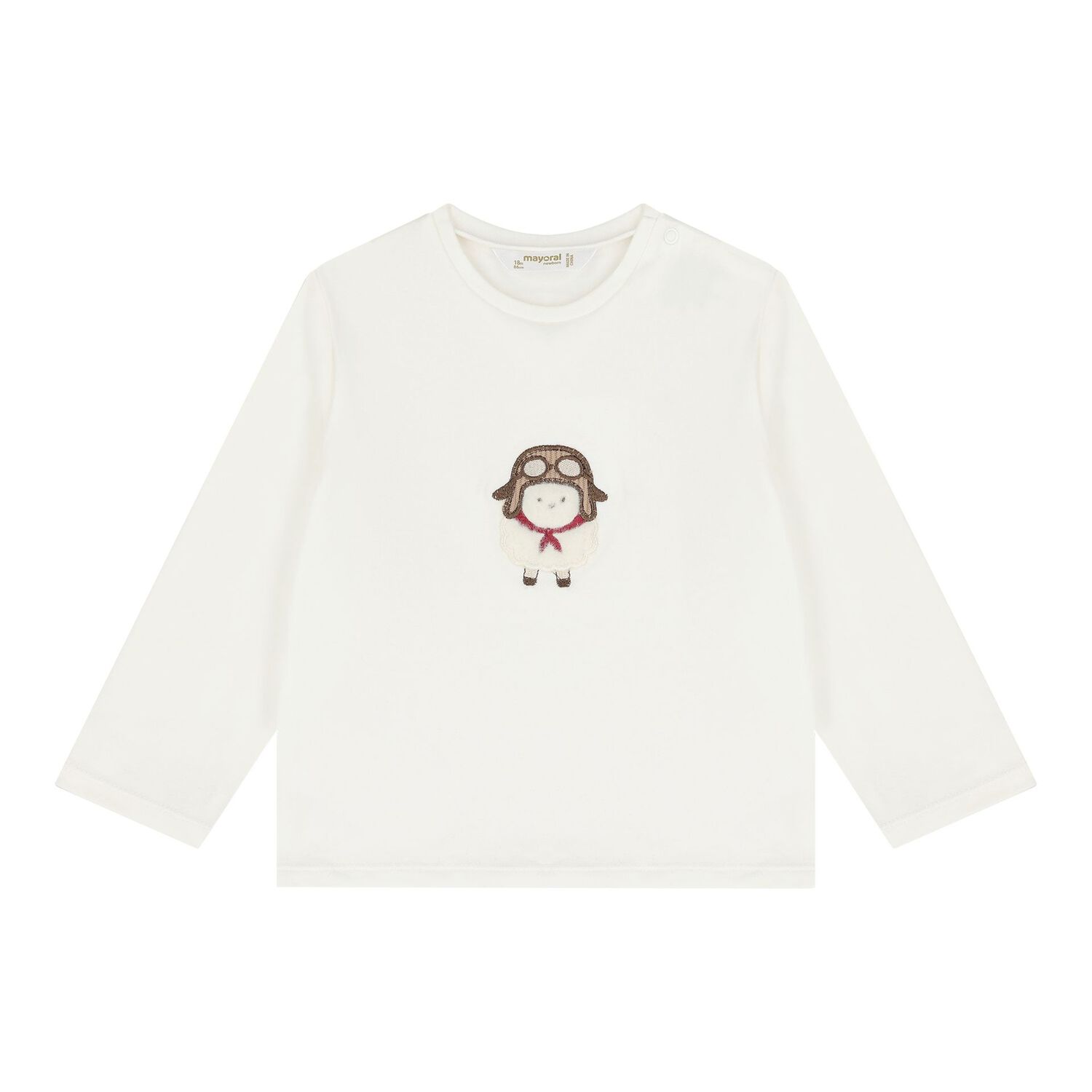 Baby Boys Beige & White Sheep Tracksuit ( 3 Piece ), 2, hi-res