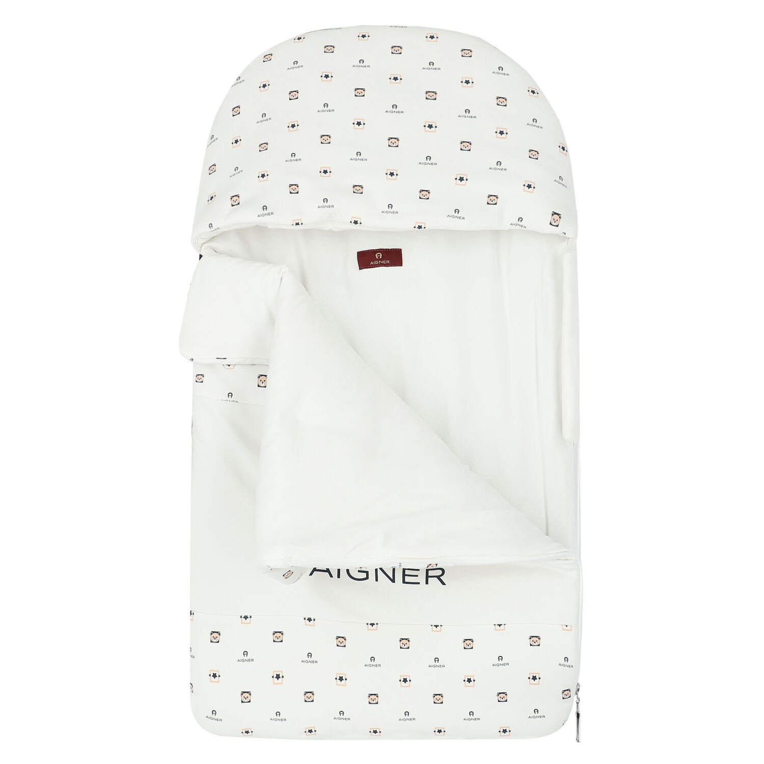 مدس بالشعارباللون الأبيض والكحلي, 1, hi-res