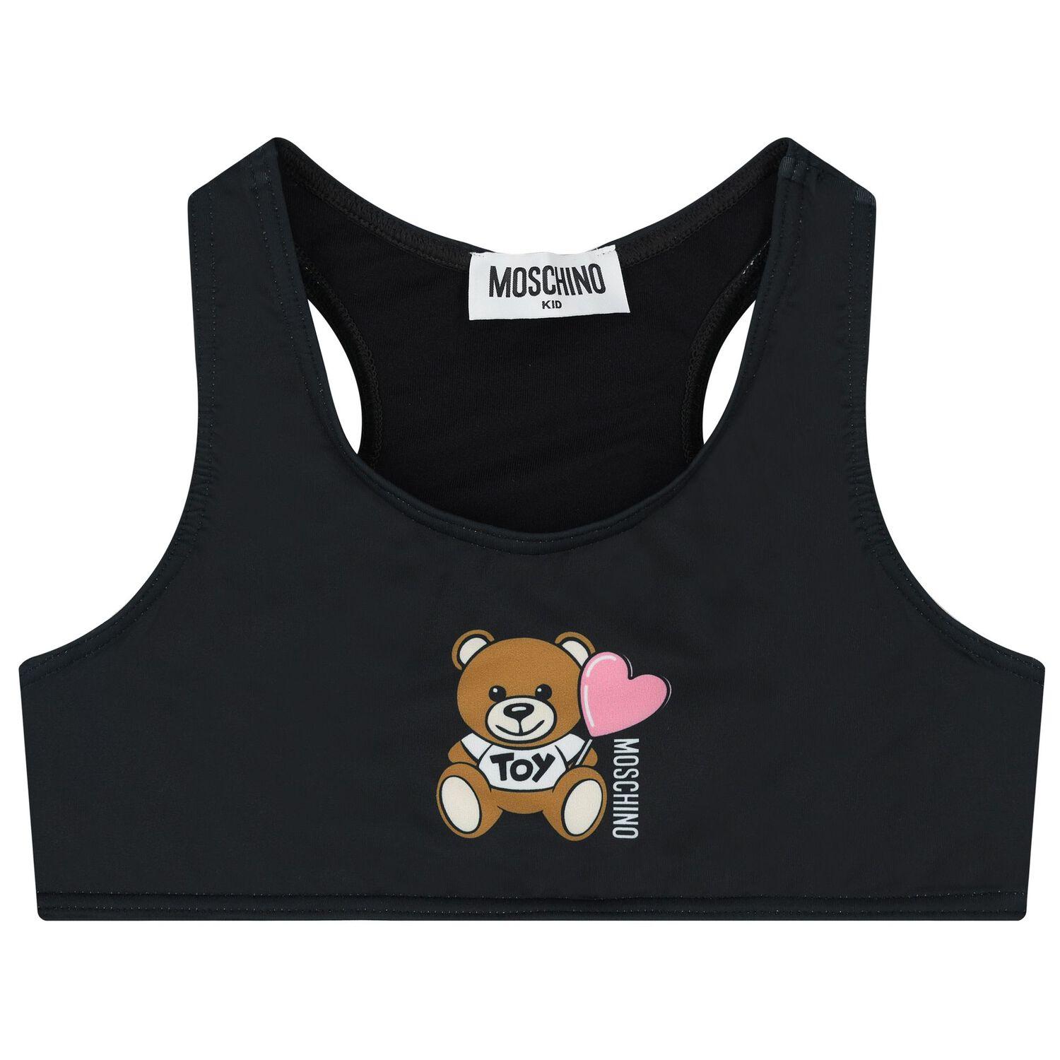 Girls Black Teddy Bear Logo Bikini, 2, hi-res image number null