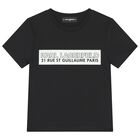 Boys Black Logo T-Shirt, 1, hi-res