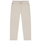 Boys Beige Chino Trousers, 1, hi-res